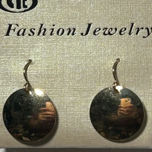 5/25$ Gold Circle Drop Earrings E46 - Picture 1 of 1